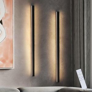 Metro LED wall light, dimmable, modern black, 100cm Matte Black 4cm H X 100cm W X 13cm D Metro LED wall light, dimmable, modern black, 100cm Matte Black 4cm H X 100cm W X 13cm D