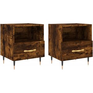 Norden Home Nona Manufactured Wood Bedside Table Smoked Oak 47.5cm H X 40cm W X 35cm D Norden Home Nona Manufactured Wood Bedside Table Smoked Oak 47.5cm H X 40cm W X 35cm D