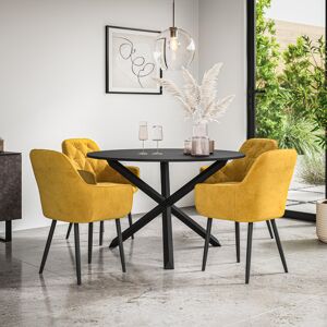 Fairmont Park Adriunna 4 - Person Dining Set Black/Black/Mustard 4 Fairmont Park Adriunna 4 - Person Dining Set Black/Black/Mustard 4