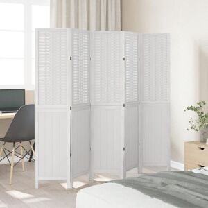 House of Hampton Room Divider 5 Panels Solid Wood Paulownia White 180cm H x 180cm W House of Hampton Room Divider 5 Panels Solid Wood Paulownia White 180cm H x 180cm W