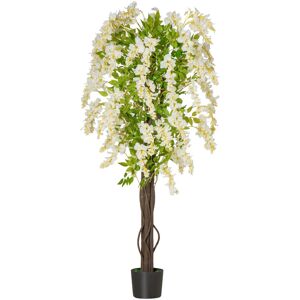 The Seasonal Aisle 160Cm Artificial Flowering Tree in Pot Black;White;Green 160cm H X 17cm W X 17cm D The Seasonal Aisle 160Cm Artificial Flowering Tree in Pot Black;White;Green 160cm H X 17cm W X 17cm D