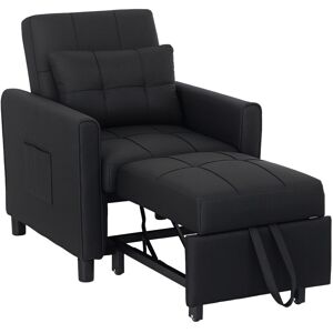 Latitude Run Bortman Single 69cm Upholstered Cushioned Chair Bed Black 85cm H X 69cm W X 82cm D Latitude Run Bortman Single 69cm Upholstered Cushioned Chair Bed Black 85cm H X 69cm W X 82cm D