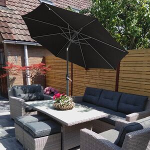 Dakota Fields Angalina Traditional Parasol Black 220cm H x 250cm W x 250cm D Dakota Fields Angalina Traditional Parasol Black 220cm H x 250cm W x 250cm D
