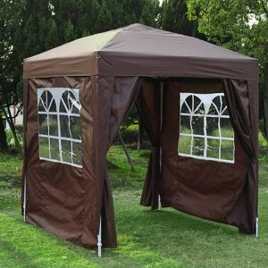 Dakota Fields 2m x 2m Steel Pop-Up Gazebo Coffee Dakota Fields 2m x 2m Steel Pop-Up Gazebo Coffee