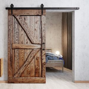 Union Rustic Virpi Solid Oak Barn Doors Brown Oil 210cm H x 110cm W x 4cm D Union Rustic Virpi Solid Oak Barn Doors Brown Oil 210cm H x 110cm W x 4cm D