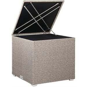 Ebern Designs Polyrattan Garden Storage Box Black Square Grey 70cm H X 75cm W X 75cm D Ebern Designs Polyrattan Garden Storage Box Black Square Grey 70cm H X 75cm W X 75cm D