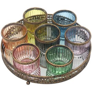 Latitude Vive Chaun Glass Tray Multicolour 4cm W X 26cm D X 26cm H Latitude Vive Chaun Glass Tray Multicolour 4cm W X 26cm D X 26cm H
