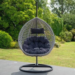 World Menagerie Pawhuska Hanging Swing Single Egg Pod Chair Dark Grey 201cm H X 107cm W X 66cm D World Menagerie Pawhuska Hanging Swing Single Egg Pod Chair Dark Grey 201cm H X 107cm W X 66cm D