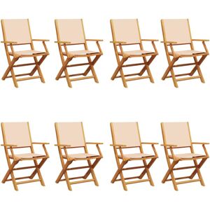 Lark Manor Vidaxl Folding Garden Chairs in Beige and Solid Wood Beige 91cm H X 54cm W X 58cm D Lark Manor Vidaxl Folding Garden Chairs in Beige and Solid Wood Beige 91cm H X 54cm W X 58cm D