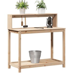 Fleur De Lis Living Buckhead Solid Wood Planting Table with Shelves Light brown 109.5cm H X 108cm W X 50cm D Fleur De Lis Living Buckhead Solid Wood Planting Table with Shelves Light brown 109.5cm H X 108cm W X 50cm D