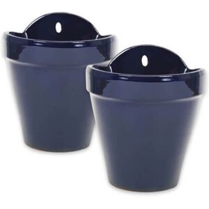 Ebern Designs Hanging Pot 22x22cm Dipped Set Of 2 Blue Ebern Designs Hanging Pot 22x22cm Dipped Set Of 2 Blue