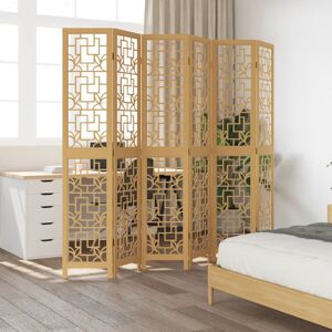 Latitude Vive Charmeka 215cm W 6 - Panel Solid Wood Accent Room Divider Brown 200cm H x 215cm W Latitude Vive Charmeka 215cm W 6 - Panel Solid Wood Accent Room Divider Brown 200cm H x 215cm W