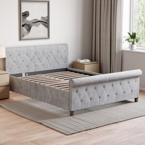 Lark Manor Caceres Bed, UKFR Certified Silver/Crushed Velvet Double (4'6) Lark Manor Caceres Bed, UKFR Certified Silver/Crushed Velvet Double (4'6)