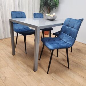 Fairmont Park 4 - Person Dining Set Blue/Black 4 Fairmont Park 4 - Person Dining Set Blue/Black 4