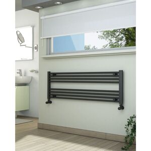 Belfry Heating Sharie Horizontal Straight Towel Rail Anthracite 40cm H x 120cm W x 3cm D Belfry Heating Sharie Horizontal Straight Towel Rail Anthracite 40cm H x 120cm W x 3cm D