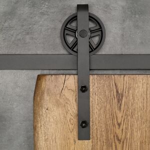 Trent Austin Design Tuveson Double Door Barn Door Hardware Kit Black 400cm L Trent Austin Design Tuveson Double Door Barn Door Hardware Kit Black 400cm L