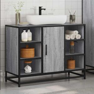 Borough Wharf Analiesa Bathroom Cabinet Grey Sonoma 60cm H X 80cm W X 33cm D Borough Wharf Analiesa Bathroom Cabinet Grey Sonoma 60cm H X 80cm W X 33cm D