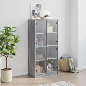 17 Stories Orane China Cabinet Grey Sonoma 142cm H X 68cm W X 37cm D 17 Stories Orane China Cabinet Grey Sonoma 142cm H X 68cm W X 37cm D