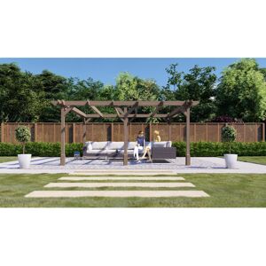 Dakota Fields Baukea Solid Wood Pergola Rustic Brown 17.72 ft x 5.91 ft Dakota Fields Baukea Solid Wood Pergola Rustic Brown 17.72 ft x 5.91 ft