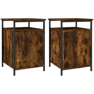 Borough Wharf Gibby Bedside Table Smoked Oak 60cm H X 40cm W X 42cm D Borough Wharf Gibby Bedside Table Smoked Oak 60cm H X 40cm W X 42cm D