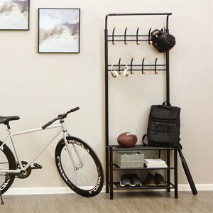 Rebrilliant Steel 18 - Hook Freestanding Storage Black 187cm H X 68.8cm W X 35.2cm D Rebrilliant Steel 18 - Hook Freestanding Storage Black 187cm H X 68.8cm W X 35.2cm D