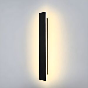 Metro Carson-Minimalist Black Metal Rectangular Wall Light – Sturdy Design with Built-in LED Polished Brass 60cm H X 9cm W X 5cm D Metro Carson-Minimalist Black Metal Rectangular Wall Light – Sturdy Design with Built-in LED Polished Brass 60cm H X 9cm W X 5cm D