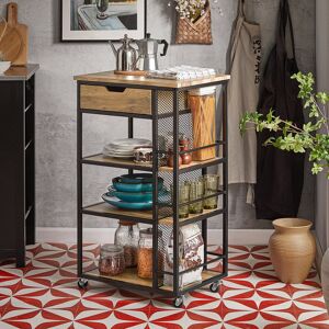 Borough Wharf Gidja 50cm Iron Kitchen Trolley with Locking Wheels Black 87cm H X 50cm W X 37cm D Borough Wharf Gidja 50cm Iron Kitchen Trolley with Locking Wheels Black 87cm H X 50cm W X 37cm D