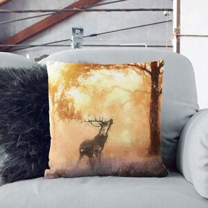 East Urban Home Deer Stag in an Autumn Forest in Abstract Cushion with Filling Black 55cm H x 55cm W x 20cm D East Urban Home Deer Stag in an Autumn Forest in Abstract Cushion with Filling Black 55cm H x 55cm W x 20cm D