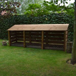 WFX Utility 11 Ft. x 3 Ft. Wood Log Store Rustic Brown 128cm H X 340cm W X 80cm D WFX Utility 11 Ft. x 3 Ft. Wood Log Store Rustic Brown 128cm H X 340cm W X 80cm D