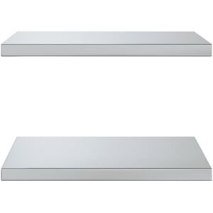 17 Stories Wall Shelves 2 Pcs Stainless Steel Silver 3cm H x 50cm W x 40cm 17 Stories Wall Shelves 2 Pcs Stainless Steel Silver 3cm H x 50cm W x 40cm
