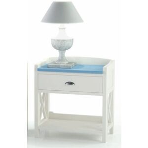 August Grove Maybeck 1 Drawer Bedside Table Distressed White/Light Blue 70cm H X 65cm W X 38cm D August Grove Maybeck 1 Drawer Bedside Table Distressed White/Light Blue 70cm H X 65cm W X 38cm D