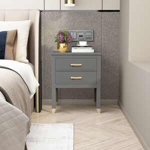 Rosdorf Park Metty Solid + Manufactured Wood Bedside Table Grey 61cm H X 50cm W X 40cm D Rosdorf Park Metty Solid + Manufactured Wood Bedside Table Grey 61cm H X 50cm W X 40cm D