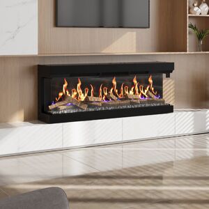 Ebern Designs 125cm W electric Fireplace Black 55.5cm H x 150cm W x 17cm D Ebern Designs 125cm W electric Fireplace Black 55.5cm H x 150cm W x 17cm D