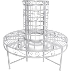 Rosalind Wheeler Abdifatah Metal Tree Seat Bench White 112cm H X 120cm W X 120cm D Rosalind Wheeler Abdifatah Metal Tree Seat Bench White 112cm H X 120cm W X 120cm D