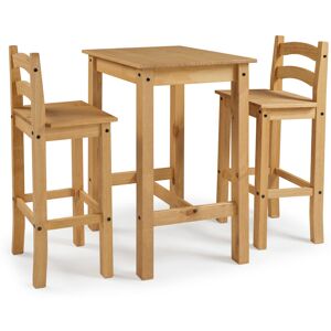 Marlow Home Co. Tol 2 - Person Counter Height Pine Solid Wood Dining Set Brown 2 Marlow Home Co. Tol 2 - Person Counter Height Pine Solid Wood Dining Set Brown 2