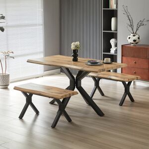 Brambly Cottage 4 - Person Dining Set rustic wooden finish 4 Brambly Cottage 4 - Person Dining Set rustic wooden finish 4
