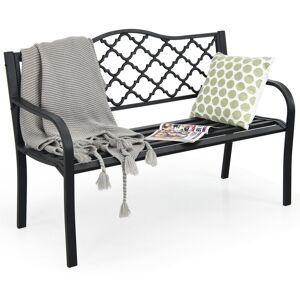 Lark Manor Metal Park Bench Black 87cm H X 128cm W X 60cm D Lark Manor Metal Park Bench Black 87cm H X 128cm W X 60cm D