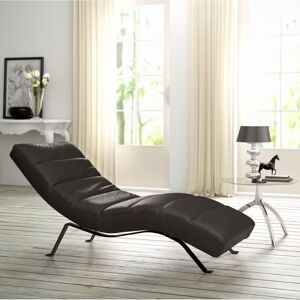 Brayden Studio SALISBURY Chaise Lounge in Genuine Leather with Adjustable Backrest Black/Brown 95cm H X 65cm W X 171cm L Brayden Studio SALISBURY Chaise Lounge in Genuine Leather with Adjustable Backrest Black/Brown 95cm H X 65cm W X 171cm L