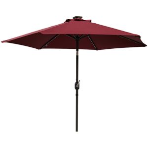 Dakota Fields Martigues 2.5m Traditional Parasol with Lights Wine Red 220cm H X 250cm W X 250cm D Dakota Fields Martigues 2.5m Traditional Parasol with Lights Wine Red 220cm H X 250cm W X 250cm D