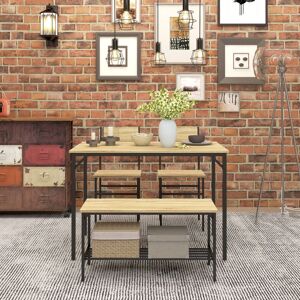 Borough Wharf Waelder 4 - Person Dining Set Natural Wood Effect/White 4 Borough Wharf Waelder 4 - Person Dining Set Natural Wood Effect/White 4