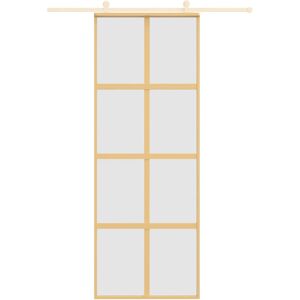 Borough Wharf Bucknell Sliding Door Gold/Light Gray 76cm W x 205cm H Borough Wharf Bucknell Sliding Door Gold/Light Gray 76cm W x 205cm H