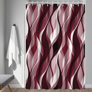 East Urban Home Brown Pack of 1 72"W x 72"L Modern Abstract Black and Grey Striped Shower Curtain Set with Hooks Burgundy 213.36cm H x 182.88cm W East Urban Home Brown Pack of 1 72"W x 72"L Modern Abstract Black and Grey Striped Shower Curtain Set with Hooks Burgundy 213.36cm H x 182.88cm W