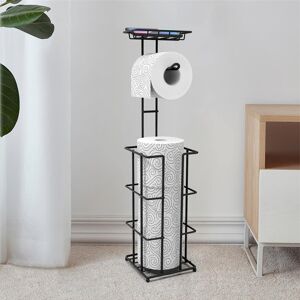 Belfry Bathroom Freestanding Toilet Paper Roll Holder And Storage Rack With Multi-Purpose Storage Rack Black 168.91cm H X 39.37cm W X 39.37cm D Belfry Bathroom Freestanding Toilet Paper Roll Holder And Storage Rack With Multi-Purpose Storage Rack Black 168.91cm H X 39.37cm W X 39.37cm D