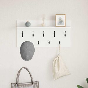 Borough Wharf Wall-Mounted Coat Rack With Shelf 80 X 40 X 12 Cm White 12cm H X 80cm W X 40cm D Borough Wharf Wall-Mounted Coat Rack With Shelf 80 X 40 X 12 Cm White 12cm H X 80cm W X 40cm D
