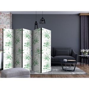 East Urban Home 225cm W x 172cm H 5 - Panel Room Divider White;Green 172cm H X 225cm W X 3cm D East Urban Home 225cm W x 172cm H 5 - Panel Room Divider White;Green 172cm H X 225cm W X 3cm D