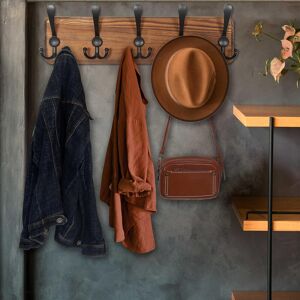 August Grove Doyal Wall 5 - Hook Wall Mounted Coat Rack Brown/Black 45.72cm H X 15.24cm W X 10.16cm D August Grove Doyal Wall 5 - Hook Wall Mounted Coat Rack Brown/Black 45.72cm H X 15.24cm W X 10.16cm D