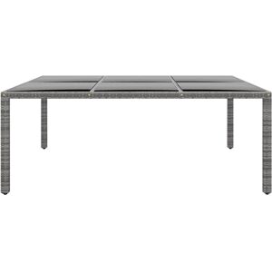 Ebern Designs Garden Table Poly Rattan Furniture Beige 75 x 200 x 150cm Ebern Designs Garden Table Poly Rattan Furniture Beige 75 x 200 x 150cm