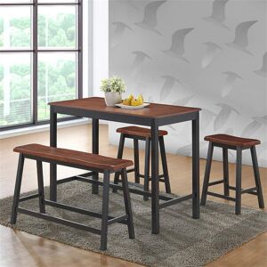 ClassicLiving Damali 4 Person Counter Height Dining Set Brown/Brown/Brown 4 ClassicLiving Damali 4 Person Counter Height Dining Set Brown/Brown/Brown 4