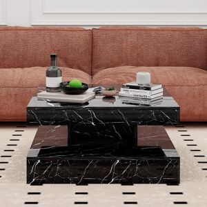 Ivy Bronx Charvez Solid Coffee Table with 16 Colors LED Lights, 78 x 78 cm Black Marble 35.5cm H x 78cm W x 78cm D Ivy Bronx Charvez Solid Coffee Table with 16 Colors LED Lights, 78 x 78 cm Black Marble 35.5cm H x 78cm W x 78cm D