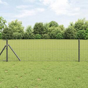Metro Fence Posts 12 Pcs Powder-Coated Steel Grey 120cm H x 3.2cm W x 3.2cm D Metro Fence Posts 12 Pcs Powder-Coated Steel Grey 120cm H x 3.2cm W x 3.2cm D